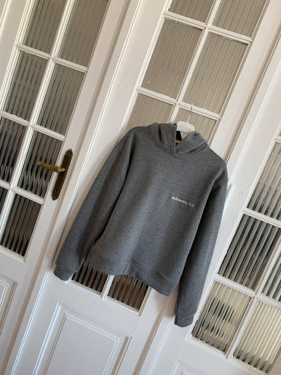 Cotton hoodie in grey melange