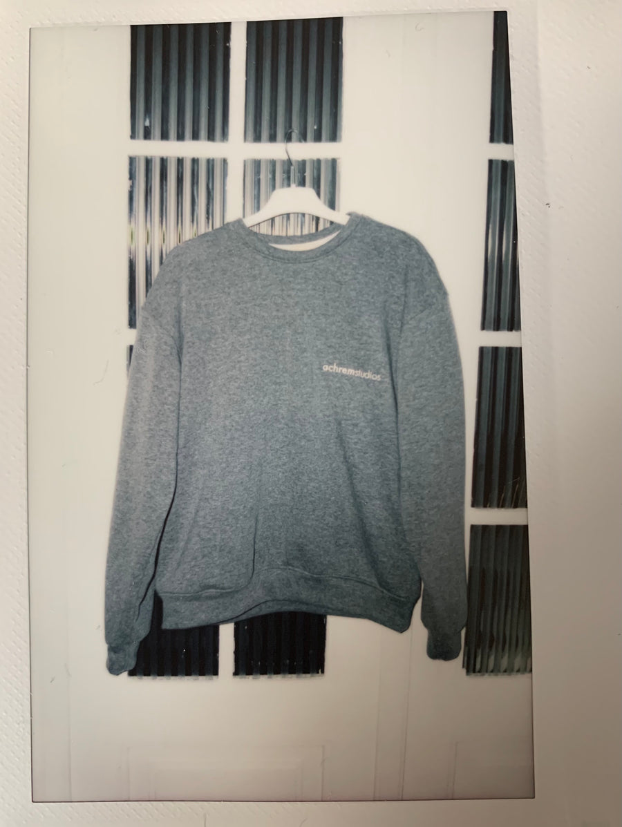 Crewneck cotton sweatshirt in grey melange