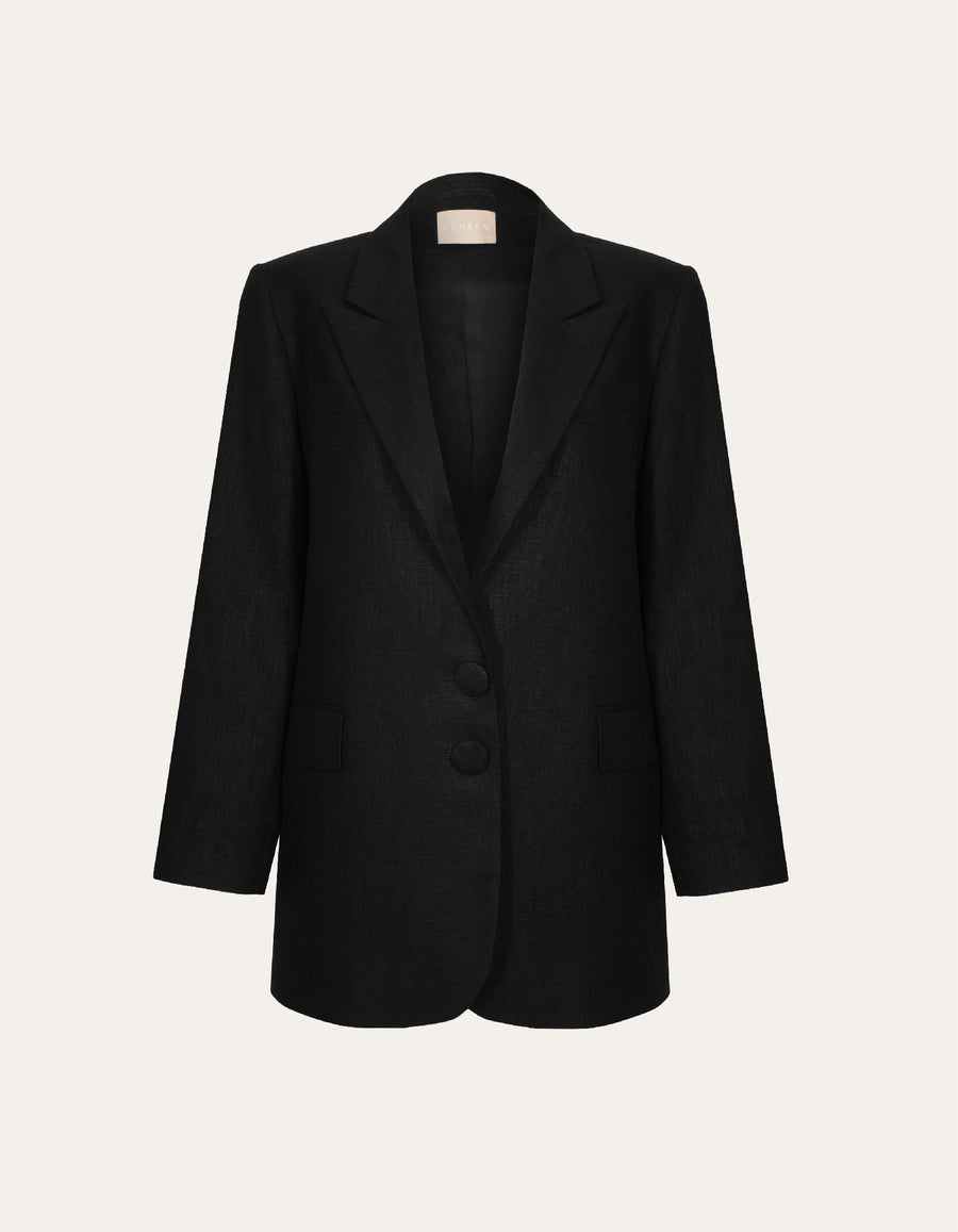 Oversized classic blazer in black