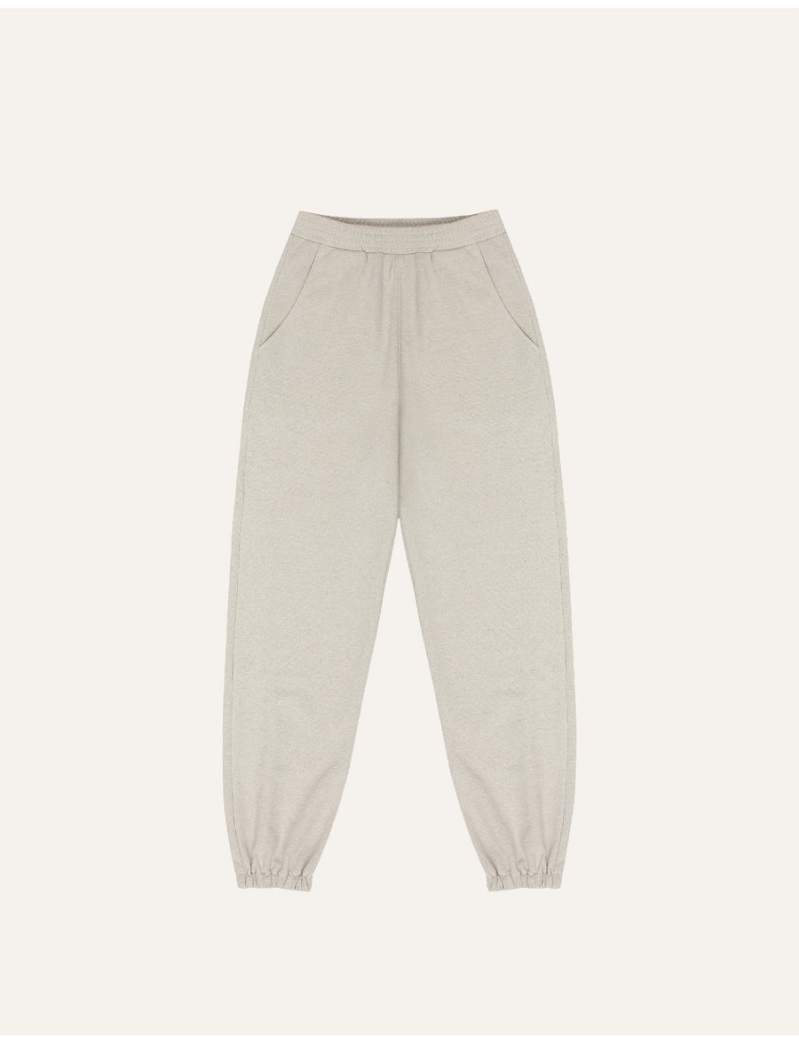 Cotton/linen sweatpants in beige