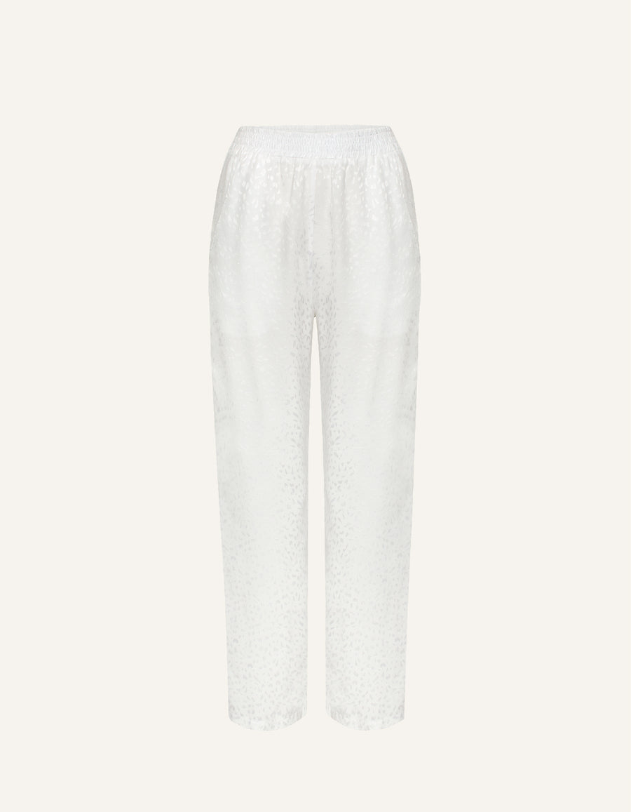 Pants in white jacquard